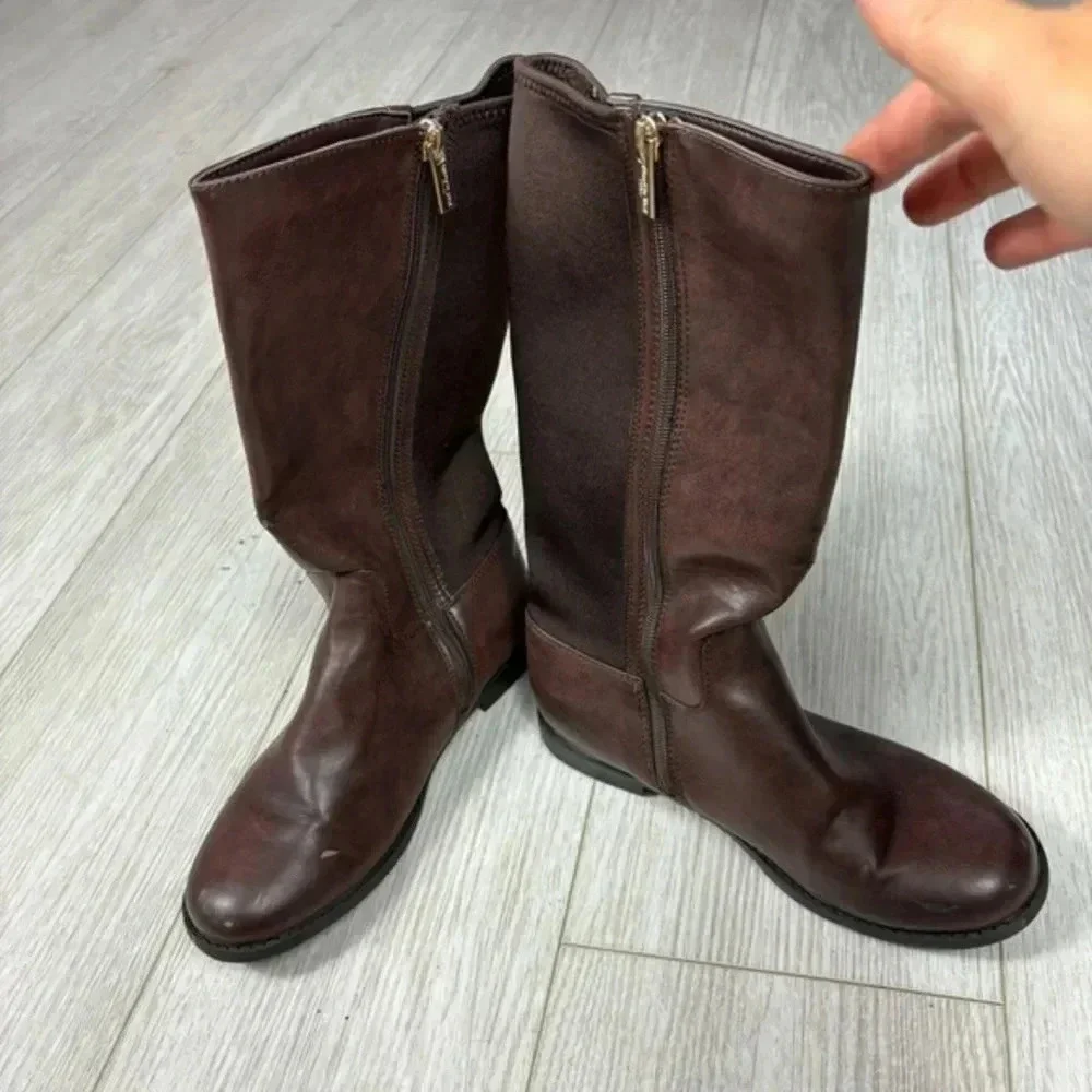 Kenneth Cole NY Classic Kennedy Scuba Boots flat heel in Brown size 4